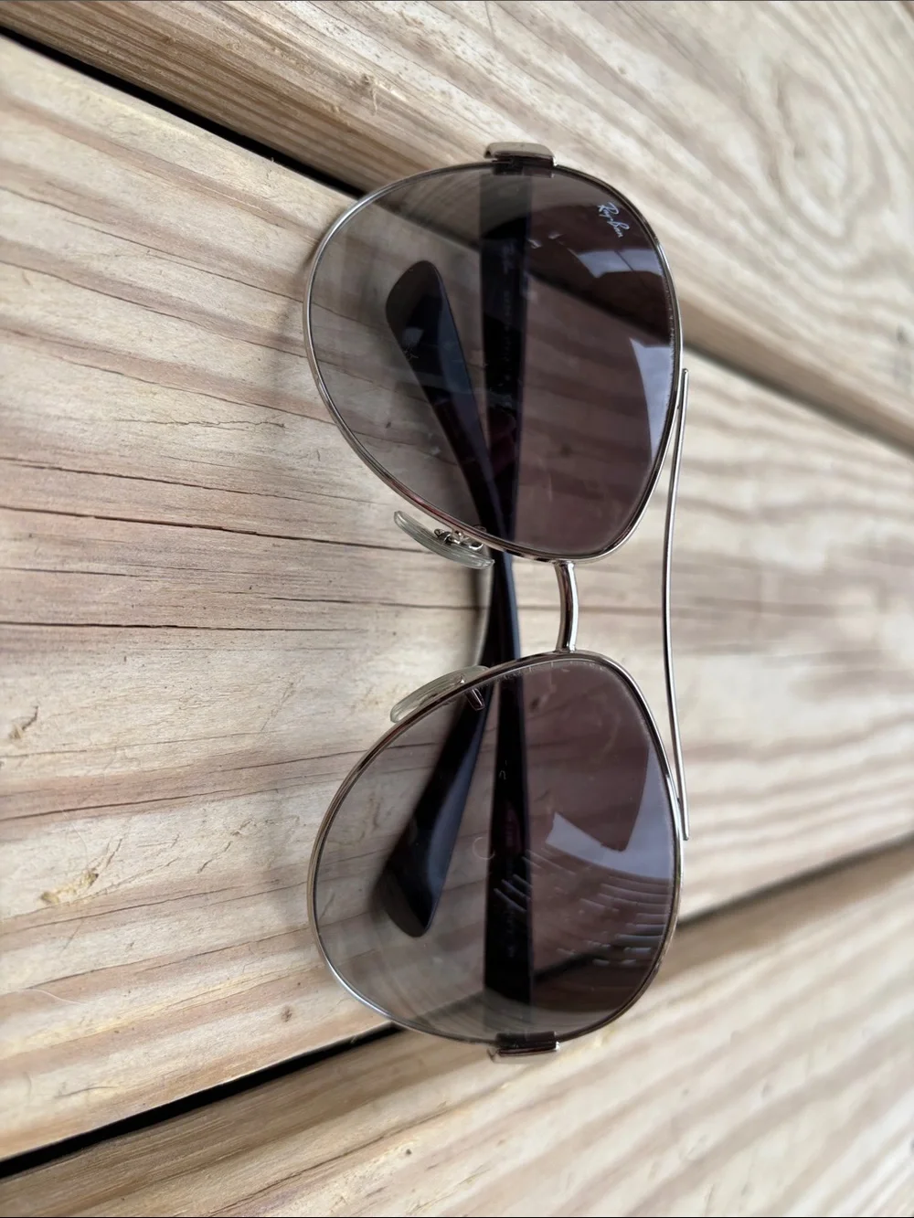 Ray-Ban Aviator Sunglasses Silver Frame with Brown Lenses